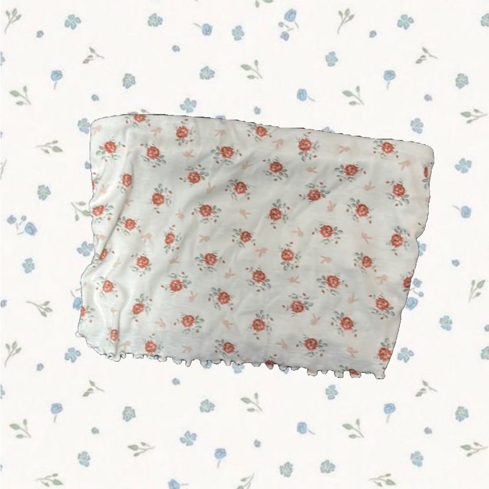 Floral Playboy tube top.
